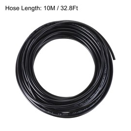 sourcing map Pneumatic PU Tubing Kit 4mm OD 10M Black with 12 Pcs Push to Connect Fittings