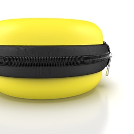 AGOZ Small Case for EMAY Portable EKG Heart Rate Monitor, SonoHealth, OXPROVO, FaceLake FL10, Travel Organizer Holder with Wrist Strap, Anti-Shock, Water Resistant, Carrying Storage Cover (Yellow)