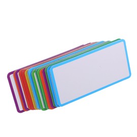 Operitacx 48 Pcs Magnetic Name Tape Reusable Sticky Notes Reusable Name Plate Tag Blank Writable Label Dry Erase Labels Blank Label Tags Colored Border Erasable Cards Magnets Coated Paper