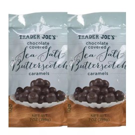 Trader Joe's 2 Packs Trader Joe's Chocolate Covered Sea Salt Butterscotch Caramels 7 oz Each
