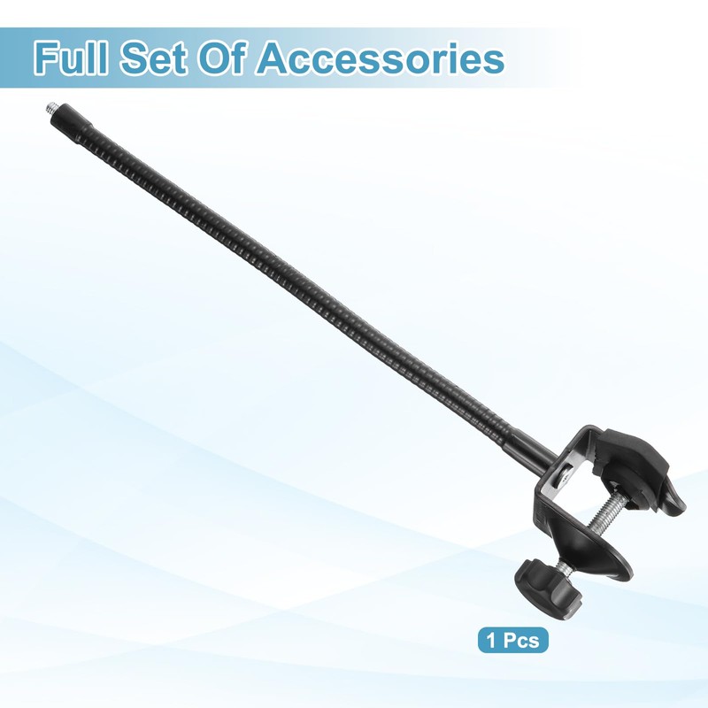 PATIKIL Flexible Gooseneck Arm Clamp, 1/4" Male Thread 11.8" Flexible