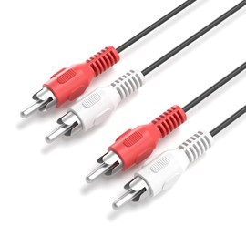 JAMEGA - 15 m RCA Audio Cable Stereo 3.5 mm Jack (Aux) to 2 x RCA Y Splitter RCA Cable Coaxial Cable Jack Cable for Amplifiers, Stereo Systems, Hi-Fi Systems etc.