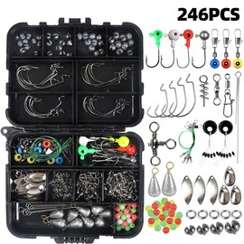 Fishing Hook & Ring & Lead Pendant Set, 246pcs/box Fishing Accessories for Outdoor Fishing [package List As Picture Shown], Fishing Lures, Fishing Gear Fishing Equipment Fishing Gifts for Men, Fishing Stuff, Fall Gift