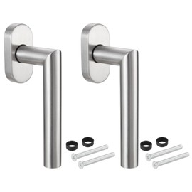 Stahlia Window Handles Brushed Stainless Steel (Pack of 2) Window Olive Grid Olive Window Fitting Window Set Stainless Steel Balcony Door Handle Interior Includes Mounting Material