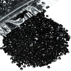 qiipii 5000PCS 4mm Pure Black Resin Rhinestones for Crafting Flatback Jelly Stones Bulk SS16 Non-Hotfix Diamonds Crystals Gems for Nails Face Eyes Makeup Mugs Tumblers Bottles DIY Crafts Clothes Shoes