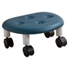Round Low Rolling Stools Fuax Leather Universal Wheel Small Roller