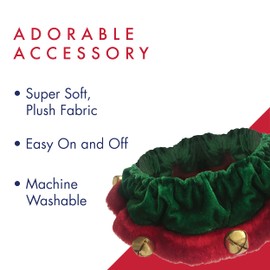 Huxley & Kent Ruff Scrunchy | Elf (Small) | Festive Christmas Holiday Fun Neckwear for Dogs/Cats | Cute, Comfortable and Durable
