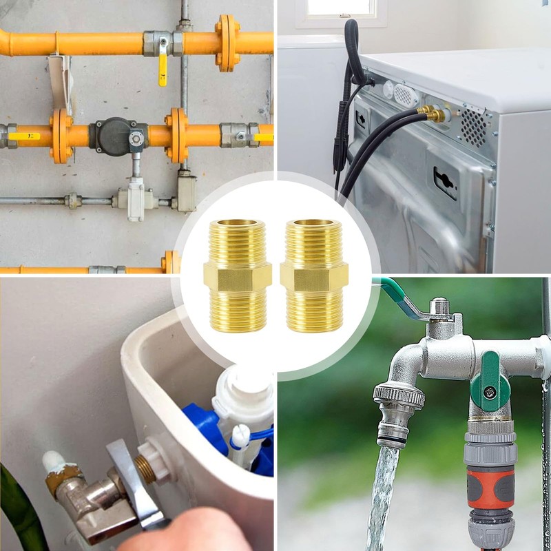 2pcs Gas Hose Connector Double Nipple Gas Quick Coupling Gas