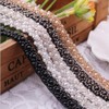 FQTANJU Elegant Wedding Black Rhinestone Applique with Pearls 2yards Crystal