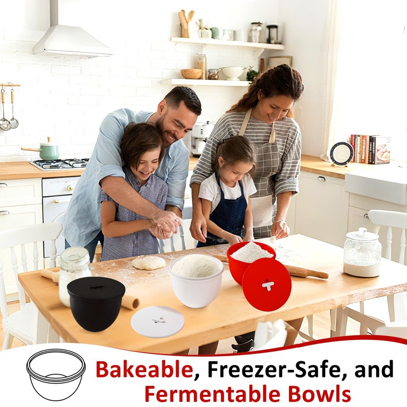 3PCS Silicone Bowl Liners with Lids for KitchenAid Tilt-Head 5QT
