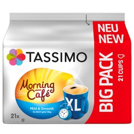 Jacobs Tassimo Morning Café XL Mild & Smooth Capsules, 21 Coffee Capsules, 147 g