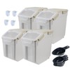 Mairuker Large Flour Storage Container Bin 25lb,4 Pack Airtight Rice