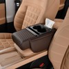 TNDCKP Car Center Console Pad Leather Armrest Pad w/Cup Holder,