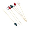 100PCS Christmas Cocktail Sticks, 4.7IN Fruit Picks, Bamboo Cocktail Picks,