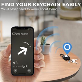 SAVORI AirTag Retractable Keychain, Heavy Duty Badge Reel with Airtag Holder,Badge Reel with 31.5”Wire Rope, Up To 9oz,Protective Airtag Case for Badge Holder, Keys, Luggage, Black