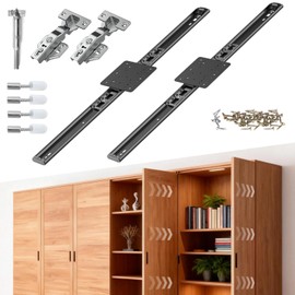 ​Pocket Door Slides, Pivot Door Slide Hardware, Cabinet Pocket Door Slide for Inset Door, Cabinet Door (18 inches, 2PCS)