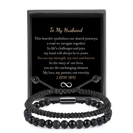 Birthday Gift for Husband Bracelets for Men: To My Husband Bracelet from Wife Infinity Forever Love You Gifts for Him - Unique Christmas Anniversary Valentines Fathers Day Gifts for Husband Him