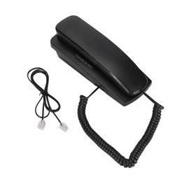KXT1042 Wall Phone Wired Fixed Telephone with Mute Redial Function Distribution Interface Oval Button Design(Black )