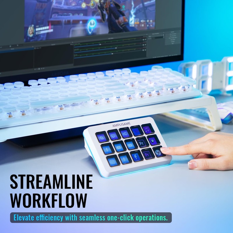 FIFINE AmpliGame Gaming Controller with 15 Shortcuts for OBS Streaming
