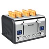 KitchMix Toaster 4 Slice, Bagel Stainless Toaster with LCD Timer,