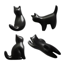 Pack of 4 Small Black Cat Fridge Magnets, Creative Fridge Magnets, Cute Fridge Magnets, Simple Fridge Magnets, Decorative Fridge Magnets