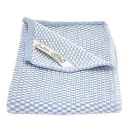 Solwang Danish Cotton 100% Certified Organic Cotton Guest Hand Towels Made in India (Nature/Light Rustic Blue)