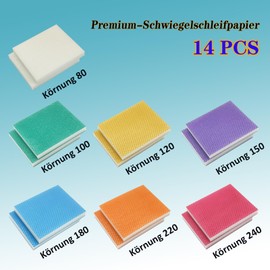 Sanding Sponge 80-240 Grit 14 Pieces Wet Sandpaper Hand Sanding Blocks for Polishing Model Drywall, Metal, Wood and Furniture