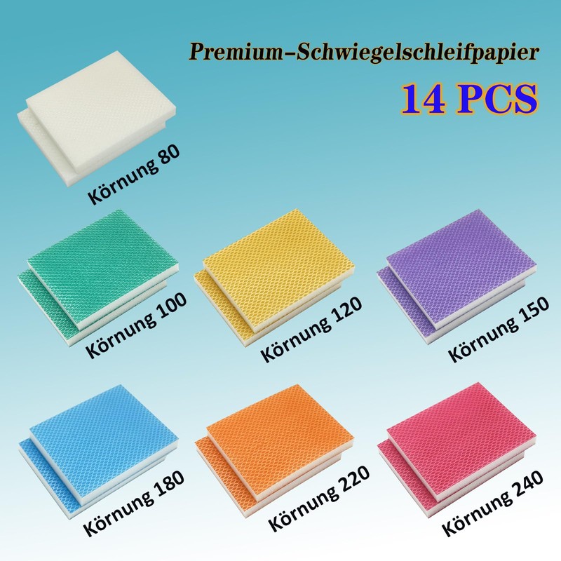 Sanding Sponge 80-240 Grit 14 Pieces Wet Sandpaper Hand Sanding