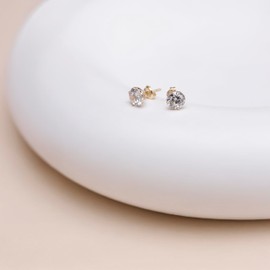 Carissima Gold Women's 9 ct Yellow Gold 5 mm Round Cubic Zirconia Stud Earrings