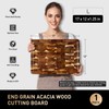 End Grain Cutting Board for Kitchen with Non-slip Feet, Acacia