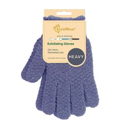Evridwear EvridWear Exfoliating Dual Texture Bath Gloves for Shower, Spa, Massage and Body Scrubs, Dead Skin Cell Remover, Gloves with Hanging Loop (1 Pair Heavy)