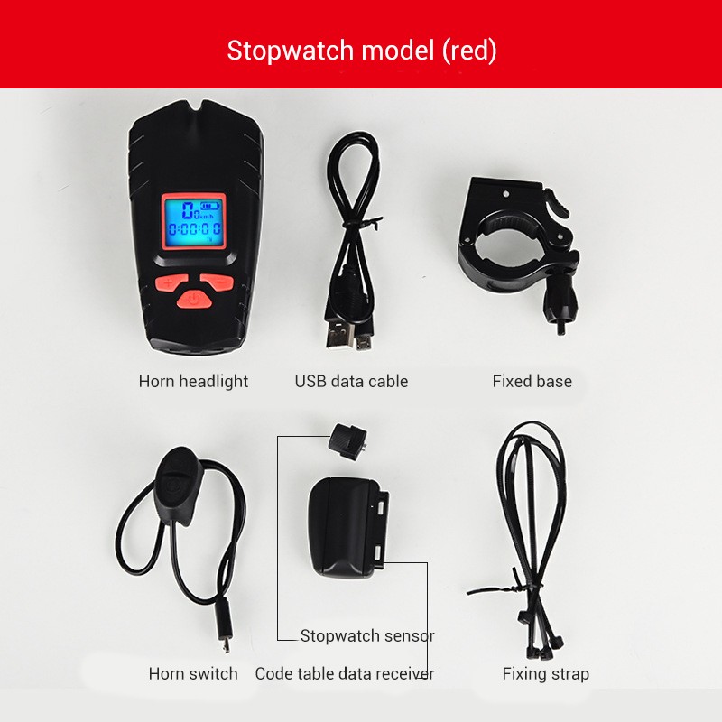 USB Rechargeable Bike Light with Bike Bell 4 Lighting Mode