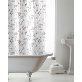 Black Horse Surrey Shower Curtains with Rings | 180 cm x 180 cm | Quick & easy to hang (Fleur)