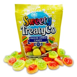 SWEETY TREATYCo. Freeze Dried Gummy Hamburger Candy - Unique Freeze Dry Gummy Candy - Perfect for Parties, Kids Treats and Travel-Friendly - 100% Natural Ingredients, No Artificial Flavors 2 Oz