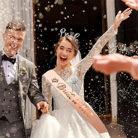 luckystardom Bachelorette Party Decorations suit Bridal Veil with Headband Sash Bridal Shower Supplies Bridesmaid Favors s301