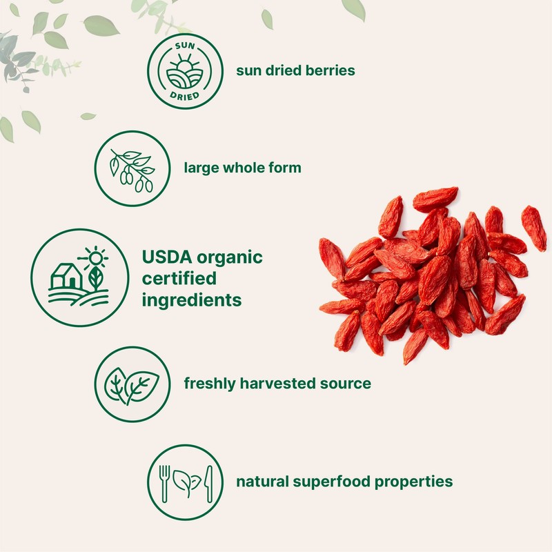 Organic Goji Berries, 32 Ounces | 100% Natural Sun-Dried Whole