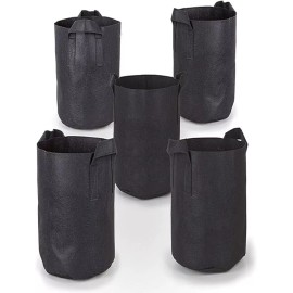 247 GARDEN Black Fabric Pots w/handle / 10 gallon (5 pack)