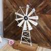 TenFuju Farmhouse Windmill Table Decor - Rustic White Distressed Metal