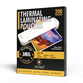 OCTAZI Laminating Sheets, Holds 8.5 x 11 Inch Sheets, 3 mil, 9 x 11.5 Inches Thermal Laminating Pouches Clear Lamination Sheet Paper for Laminator, US Letter Size, 100 Pack
