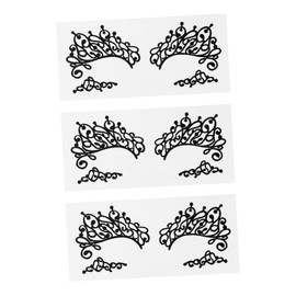 OHPHCALL Drama Lace Black Fabric Eye Liner Sticker Temporary Eye Decal Set 3 Pairs for Party