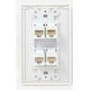 RiteAV Screwless Decorative 1 Gang 4 Port Cat5e Wall Plate
