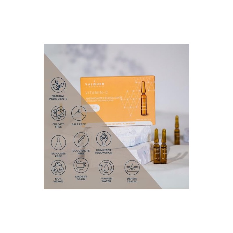 Valquer Serum Facial de Vitamina C en Ampollas 5 x