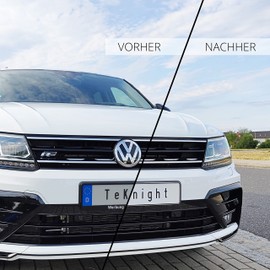 TeKnight - Klett Kennzeichenhalter Set 2 Stück inklusive Montagematerial - selbstklebend und Rahmenlos - Nummernschildhalter für jedes Auto - hält bei jedem Wetter