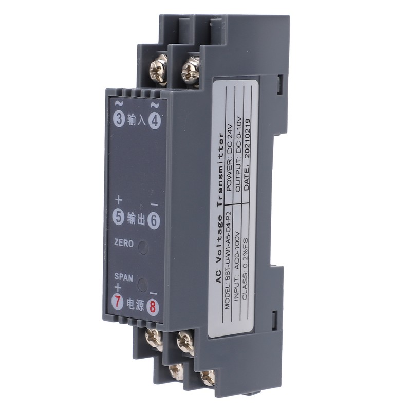Voltage Transducer AC Signal Isolator Transmitter Sensor 1‑in‑1‑out AC0‑100V to
