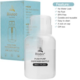 Biutee 200ml Empty Pump Bottle Nail Cleaner Bottle Pump Dispenser 200ml Gel Cleaner Gel Remover