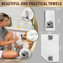 LUKIPOM Book Lovers Gifts Kitchen Towels,Gothic Kitchen，Gothic Bathroom Decor，Bookish Gifts for Women, 16x24 Inches