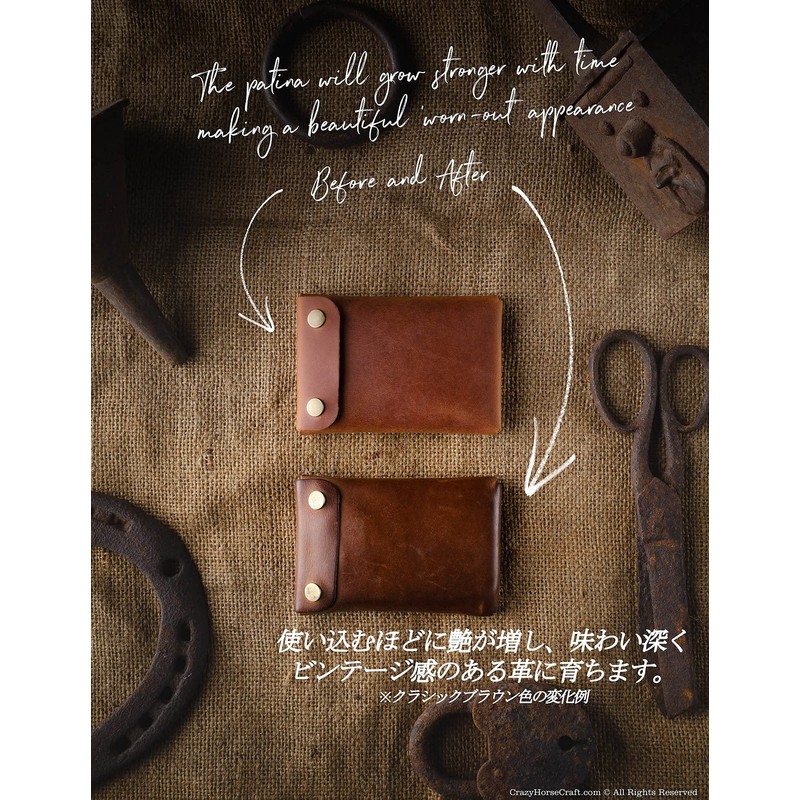 Crazy Horse Craft Minimalist Wallet, Made in Nordic Lithuania, Mini