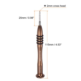 HARFINGTON Precision Phillips Screwdriver 2.0x25mm Magnetic Cross Head Mini Pen Style Screw Driver with Aluminum Non-slip Handle for Eyeglasses Watch Laptop Electronic, Brown