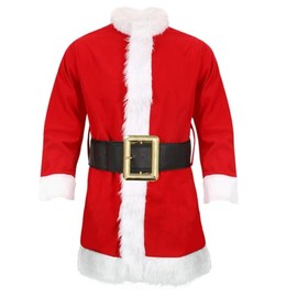 shyhand Christmas Santa Costume for Adult Men Furry Suit Santa Claus Costume Santa Suit Christmas Cosplay Outfit