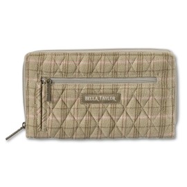 Bella Taylor Wrist Strap Wallet for Women | Zip Around Credit Card Wallet with RFID Protection and Built In Wristlet | Willow Plaid